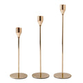 Candlestick Luxury Holder, 3PC's of holders for Party, Wedding, Dinner DECORATIVE metal Gold for tapper candles for Table, Mantel, Wedding, Dinning, Housewarming Gift