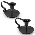 AinDen Retro Black Iron Candle Holders, Candlestick Holders with Handrail for Party, Wedding, Dinning, Valentine's Day & Bar Decorative