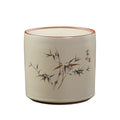 Practical ashtray Patterned Ceramic Ashtray Dustproof Tea Dregs Container Suitable for Home and Office Use with Lid(?????)