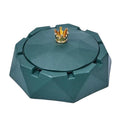 Practical ashtray New Round Stainless Steel Ashtray Windproof Ashtrays with Rotating Lid for Home Garden Outdoor Indoor Smoking Accessory(Green)