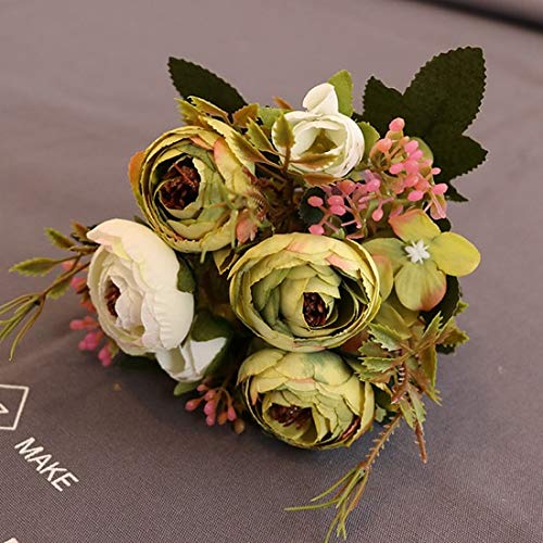 Dried flowers25cm Artificial Dried Flowers Camellia Flowers Artificial For Wedding Decor Home Large Artificial Flowers Bouquet Green
