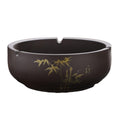 Practical ashtray Purple Clay Ashtray Retro Ceramic for Home Living Room and Office Use with Card Slot to Prevent Flying Ash
