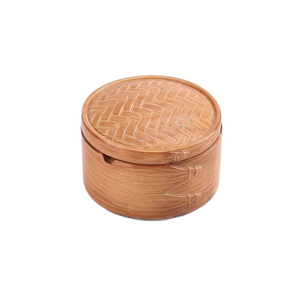 Practical ashtray Classical Pottery Ashtray Portable Desktop with Lid for Rooms Living Room Balconies Offices