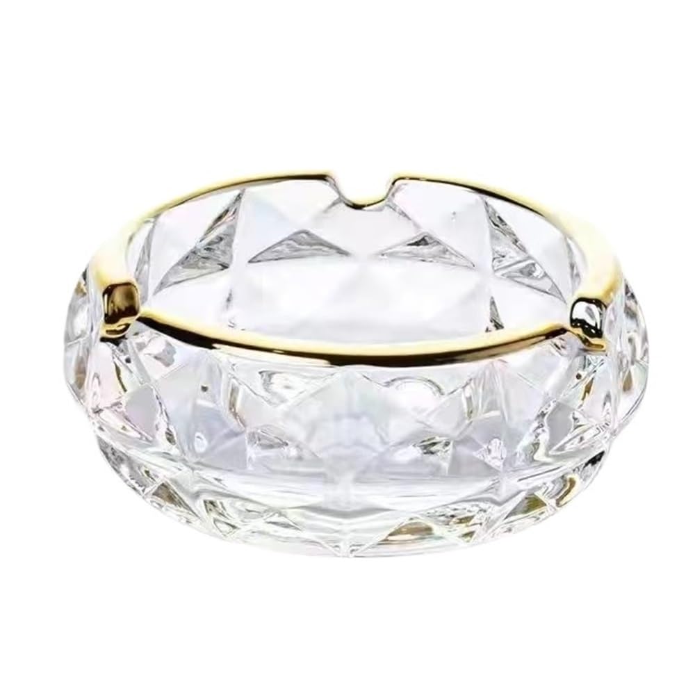 Practical ashtray Gold Rimmed Ashtray Made Of Glass for Living Room Office Desktop