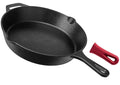 Cast Iron Skillet Pre-Seasoned Frying Pan: Upgraded Seasoned Cast Iron Pan with Handles – Premium Cast Iron Cookware Skillet - Safe Grill Cookware for Indoor & Outdoor Use (30cm, Black)