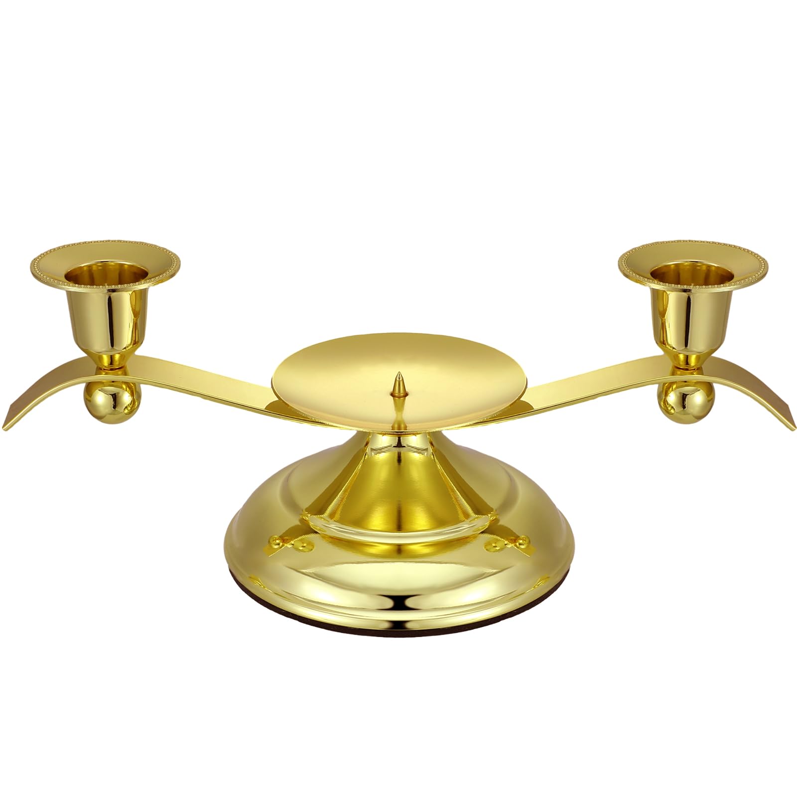 Unity Wedding Candle Holder 3 Arm Iron Scroll Candlestick Holders 11 x 5 x 4 Inches Decorative Metal Candle Holder for Events Church Anniversary Party Wedding Day Accessories(Gold)