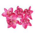20pcs Artificial Orchid Dendrobium Flower Heads Home Wedding Decoration 8cm (Rose Red)