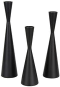 Vixdonos Taper Candlestick Holders Metal Candle Holders Set of 3 Table Decorative Candle Stand for Wedding, Dinning, Party,Home Decor (Matte Black)