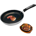 Non-stick Frying Pan Saute Fry Pan, Stainless Steel Wok Pan Fry Egg Steak Pancake Pan Skillet Flat Bottom Stir-Fry Pan with Detachable Handle for Induction Cooktop Gas Electric Stove Cooking Pot 26 cm