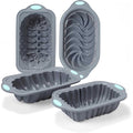 Tazweeq 4-Piece Silicone Loaf Pan Set for Toast, Non-Stick Kitchen Oven Loaf Pan, Perfect for Banana Bread, Sandwich Bread, Pound Cake and Meatloaf (Grey)
