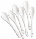 6PCS Porcelain White Coffee Spoons Espresso Tea Sauce and Desserts Ceramic Spoons