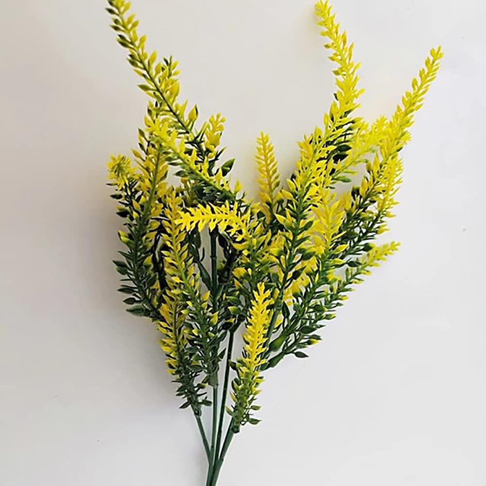 Pack of 3 Bouquet Provence Lavender Artificial Flowers Wedding Decorations Flower Romantic Artificial Flowers Lifelike Natural Fake Plant for Home Office Decor (yellow Lavender)
