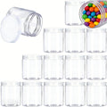 Clear Plastic Storage Jars with Lids, Wide Mouth Containers, 6oz Capacity, 7.5cm Height x 6.5cm Diameter, 15 Pack, for Dry Food, Dried Fruit, Seasoning and Honey