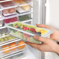ABC Fridge Storage Boxes (Pack of 6), Fridge container with Removable Drain Plate Fridge Storage Containers Fruits, Vegetables, Container Box