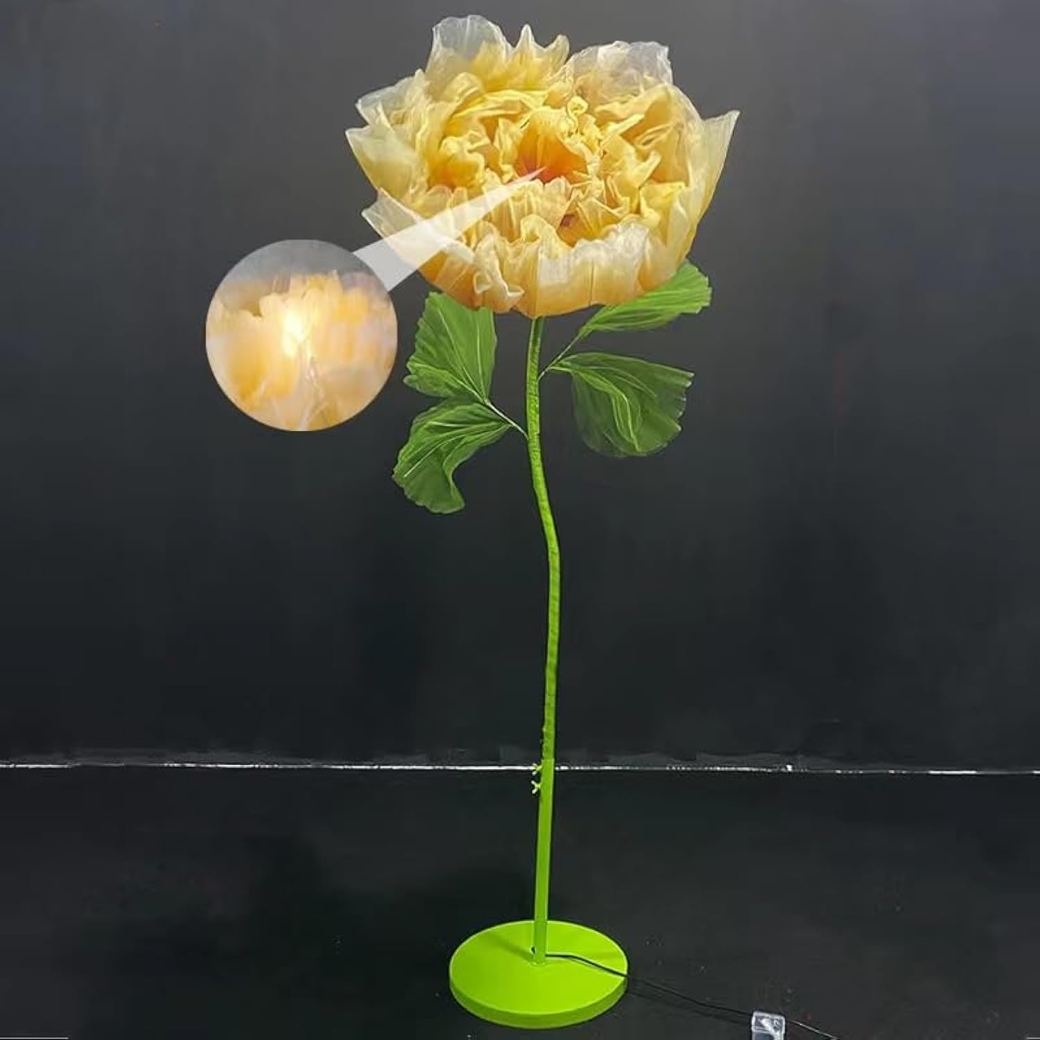 Artificial Flower Decorations, Huge Electric Opening Silk Flower with Light, for Wedding Arrangements, Party Banquet Background Decor, Photographic Props, Shop Window Display