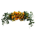 Wedding Arch Flowers, 30 Inch Rustic Artificial Floral Swag for Door Lintel, Green Leaves Rose Peony Sunflowers Table Centerpieces Home Decoration