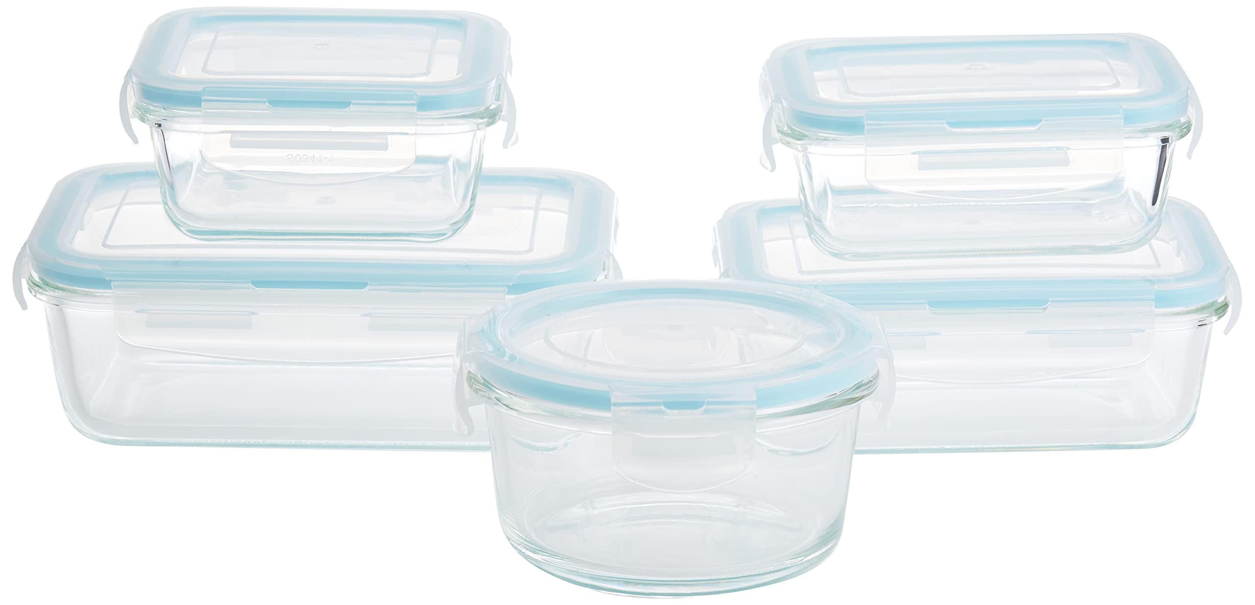 Taliona TL2213374 Borosilicate Glass Boro Pro Food Container Set, Blue, W 32.0 x H 13.6 x D 13.6 cm, Rectangular