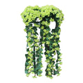 1 Pc Artificial Wisteria Basket, Artificial Vine Flowers for Hanging Basket, Fake Hanging Flowers Simulation Flowers Vine Wedding Bouquet Home Outdoor Decoration, 85 cm Total Length. (Green)