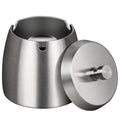 Outdoor Ashtray with Lid,Ashtrays for Cigarettes Outdoor Indoor,Stainless Steel Windproof/Rainproof Ashtray for Patio Outside Home Tabletop (Small)-0.8lb