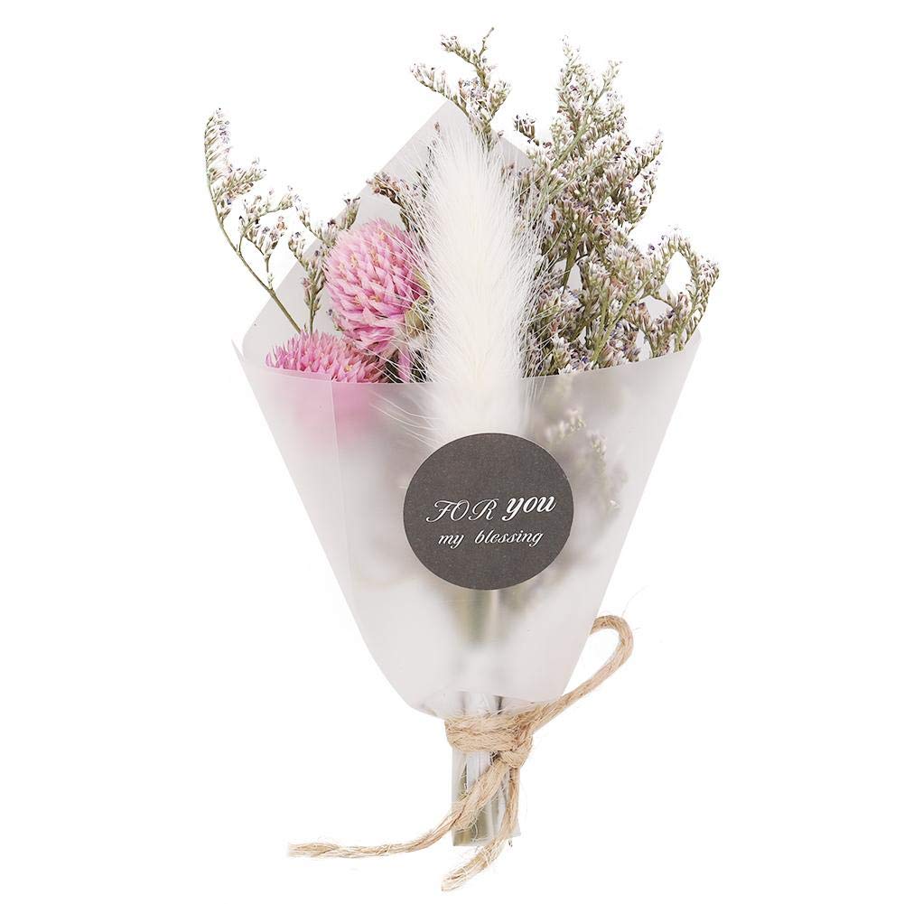 Dried Flower Bouquet, Small Bouquet Natural Dried Fower Wedding Decoration Dried Flower (White Rabbit)