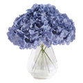 Silk Hydrangea Dusty Blue Artificial Faux Flowers - 10pcs with Stems for Wedding Bridal Show Decor