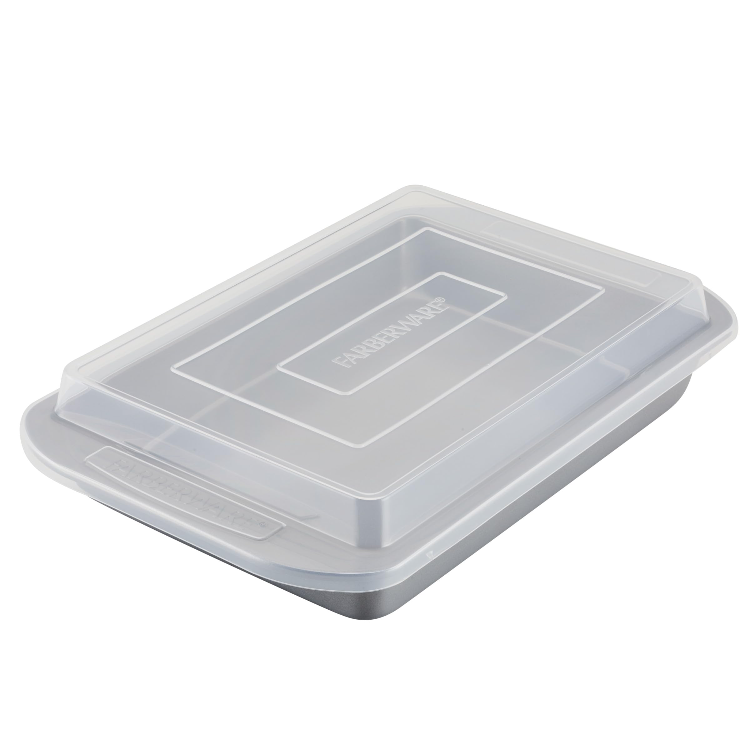 Farberware Nonstick Bakeware Baking Pan With Lid/Nonstick Cake Pan With Lid, Rectangle - 9 Inch x 13 Inch, Gray