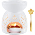 Set of 3 Ceramic Tealight Candleholder, Essential Oil Burner Wax Melt Burners, Ceramic Tealight Holder, Aroma Oil Burner, White Aroma Burner, Candle Tealights Holder for Aroma Oil and Wax Melts