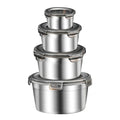 Misichao Stainless Steel Food Containers with Airtight Lids 4 Pack - Meal Prep Container Reusable Metal Food Storage Bento Lunch Box for Kitchen Picnic BPA Free Leak Proof Oven Freezer Dishwasher Safe