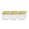 RoyalFord Round Airtight PET Jar RF11223 250ml Set of 6 Storage Containers Transparent Jar for Pulses, Cereals and Spices Canister Kitchen Accessories Leak Proof Lid, Clear