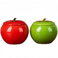 Ceramic Ashtray with Lid, Apple Shape - Windproof, Odour Reducing - Ideal for Home, Office & Balcony - Stylish Gift (Red/Turquoise) (Red + Turquoise)