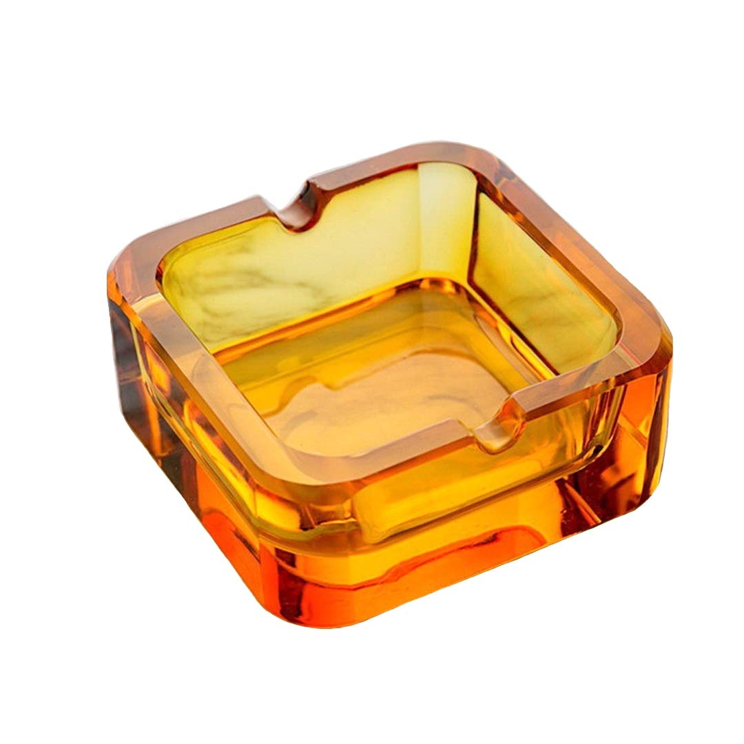 Simple Style Crystal Square Ashtray Fashion Creative Personality Gift European Home Office Cafe Hotel Ornaments Orange Ash Tray