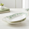 Fissman Porcelain Deep Dinner Plates Set of 2, Ø20.5cm Plate Summer Glint Series | Golden Rim | Floral Leafy Design | Scratch Resistant | Summer Vibe Elegant Tableware | Kitchen Serving Dishes