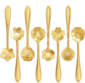 DELFINO Stainless Steel Tableware Creative Flower Coffee Spoon, Sugar Spoon, Stirring Spoon, Mixing Spoon, Stir Bar Spoon, Tea Spoon, Ice Tea Spoon for Tea, Cake, Sugar, Dessert Ice Cream Spoon