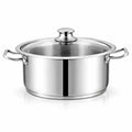 SONEX Mega Super Pot, (8.5 Ltr) Stainless Steel Cooking Pot/Casserole – Durable Handles, Glass Lid, Sandwich Bottom for Even Heating, Sleek Modern Design for Efficient and Stylish Cooking (28cm)