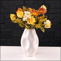 Bunch of 2 Artificial Rose Flower, Faux Flower Bouquet with Petals & Green Leaves for Vase Filling, Everlasting, UV Resistant & Maintenance-Free Fake Flowers for Home Wedding Event Decor, Yellow