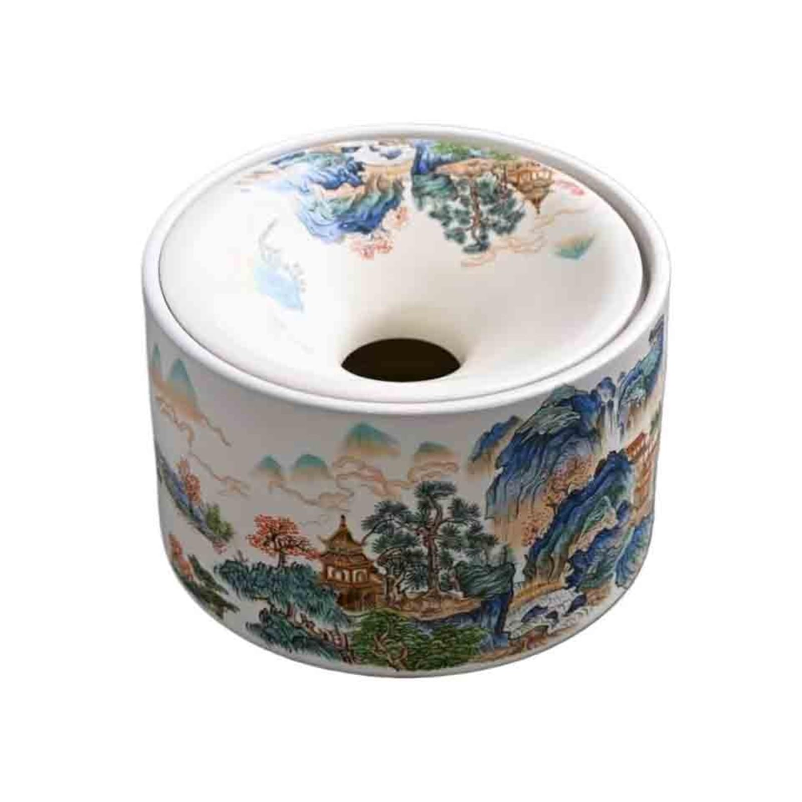Practical ashtray Retro Ceramic Funnel Ashtray Round for Home Use in Living Rooms Prevents Dust and Wind with Lid