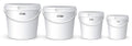 Artc White Plastic Bucket With Lid Yogurt Container multipurpose bucket 4pcs Set