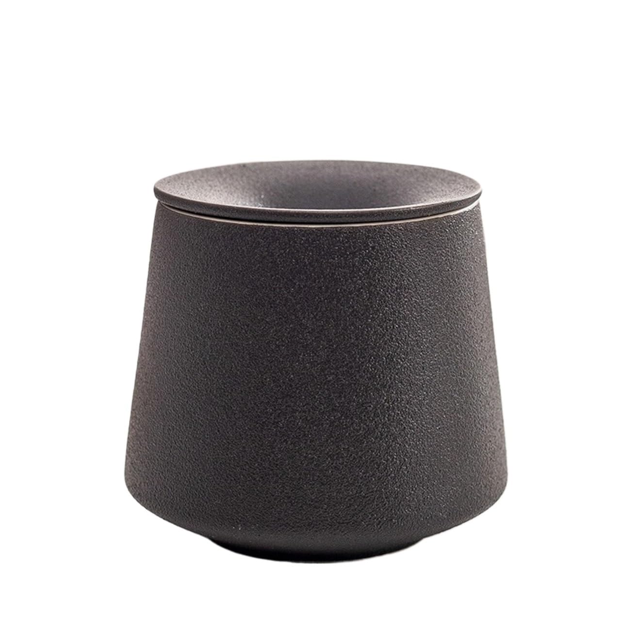 Practical ashtray Simple Black Ashtray for Home Use Solid Color Windproof Suitable for Chinese Office