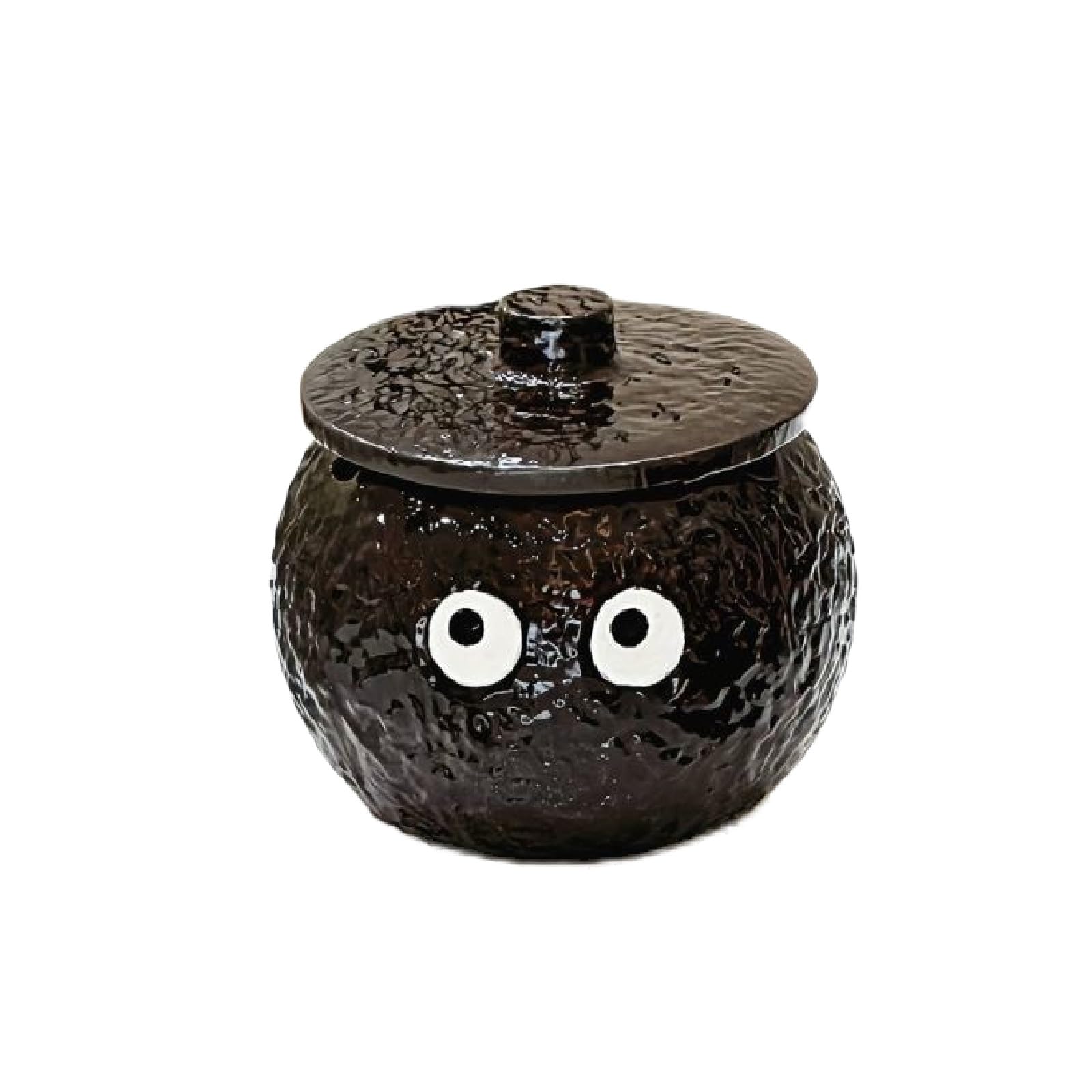 Black Coal Ball Ashtray Smokss & Waterproof with Lid Modern Design for Cigarettes Ideal Outdoor & Indoor Use Home Office Accessory