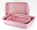 HOME MAKER GRANITEC PINK RECT. TRAY SET 3PC.