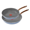 T-Fal Preserve Ceramic Nonstick Frying Pan 2-Pc Set, 8.5" & 11", Oven Broiler Safe up to 350°F Cookware, InoCeram Glide Technology, Frying Pan Skillet, Pots & Pans, Blue