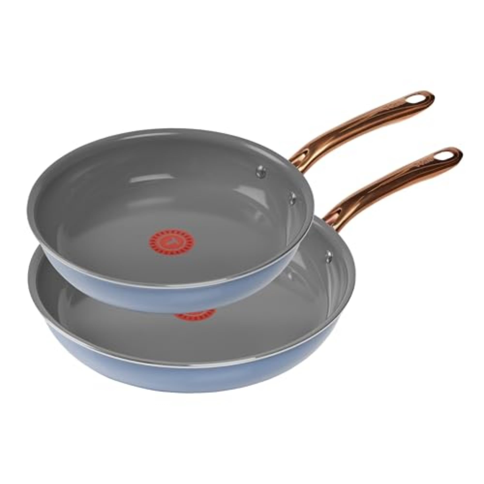 T-Fal Preserve Ceramic Nonstick Frying Pan 2-Pc Set, 8.5" & 11", Oven Broiler Safe up to 350°F Cookware, InoCeram Glide Technology, Frying Pan Skillet, Pots & Pans, Blue