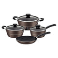 Tramontina Sicilia 7 Pieces Hazelnut Aluminum Cookware Set with Interior and Exterior Starflon Excellent Nonstick Coating