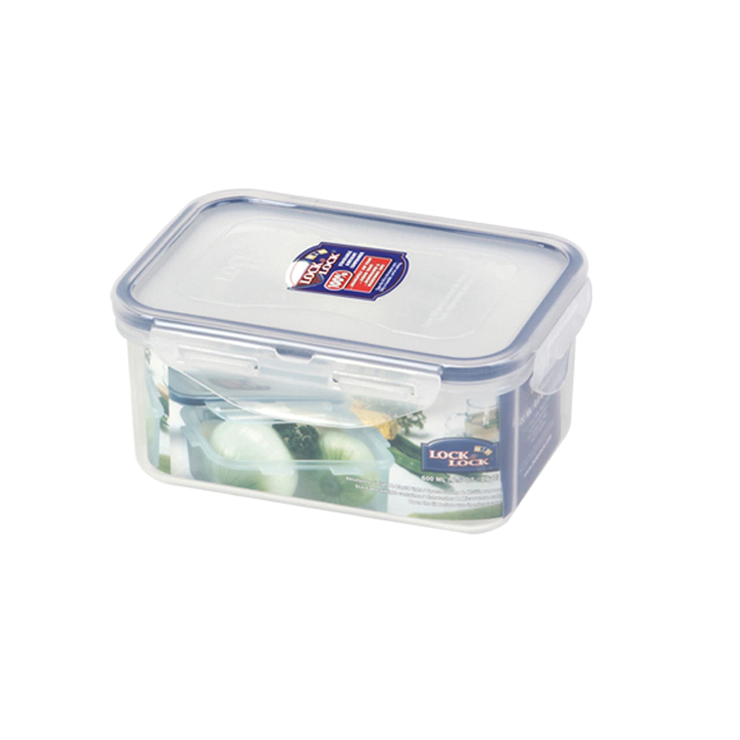 LocknLock 600ml Rectangular Airtight Food Storage - BPA-Free, Microwave, Freezer, and Dishwasher Safe