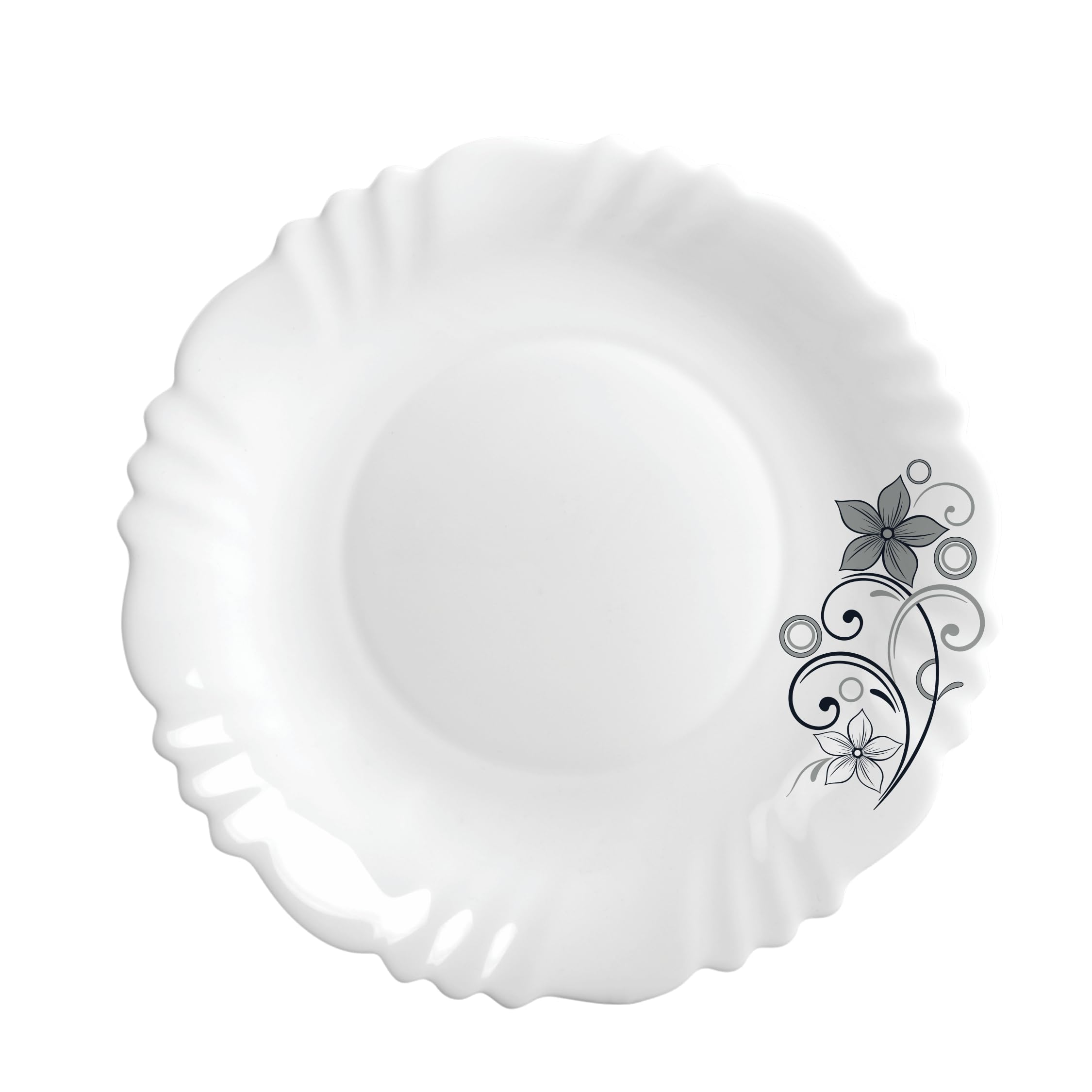 Ester Imperial Opalware Premium Quarter Plate, 19 cm, Dinnerware Dish for Kitchen Serving, Camber Black
