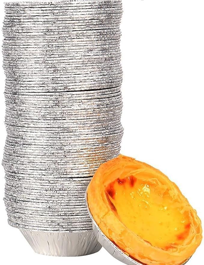Mini Disposable Tart Pans Aluminum Foil Bakeware Molds,Egg Tart Molds for Baking, Aluminum Foil Bakeware for Baking, Making Tarts, Quiche Pie, Caramel Pudding (7 cm-100 pack)