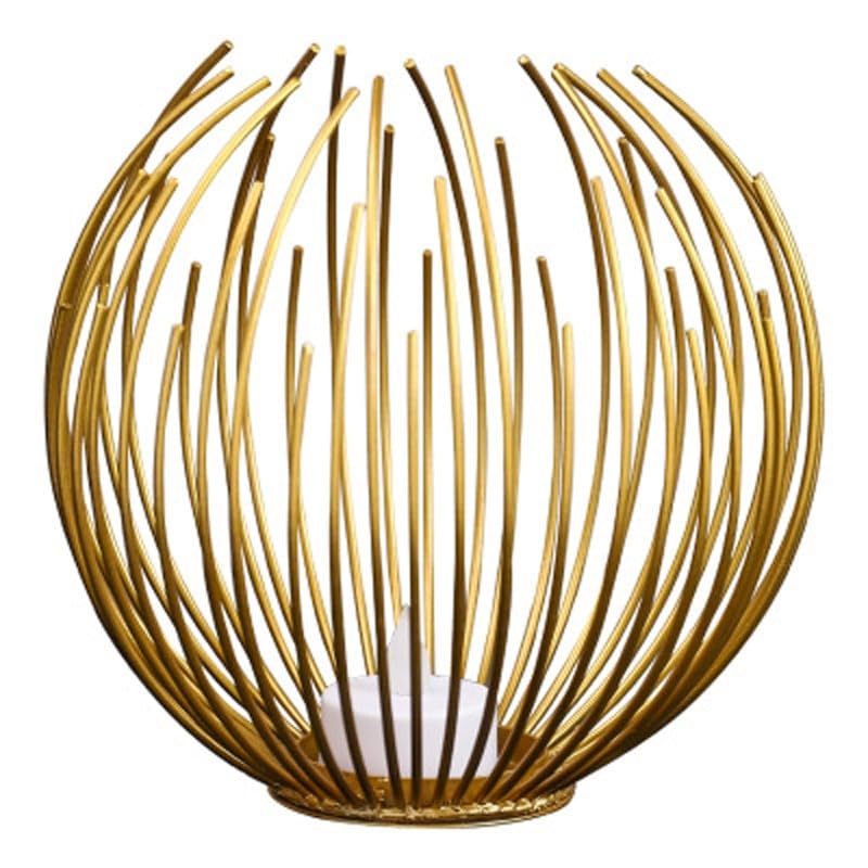 Candle Holder Geometric Metal Candle Holder Candlestick Creative Decoration Crafts Iron Home Decore Accessories Candlestick (Color : Gold)