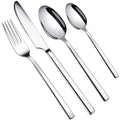 WUJO Cutlery Set, Stainless Steel Dinner Set, 24 Piece Dinnerware/Tableware/Silverware Set Service for 6, Include Knife/Fork/Spoon/Teaspoon, Mirror Polished, Dishwasher Safe