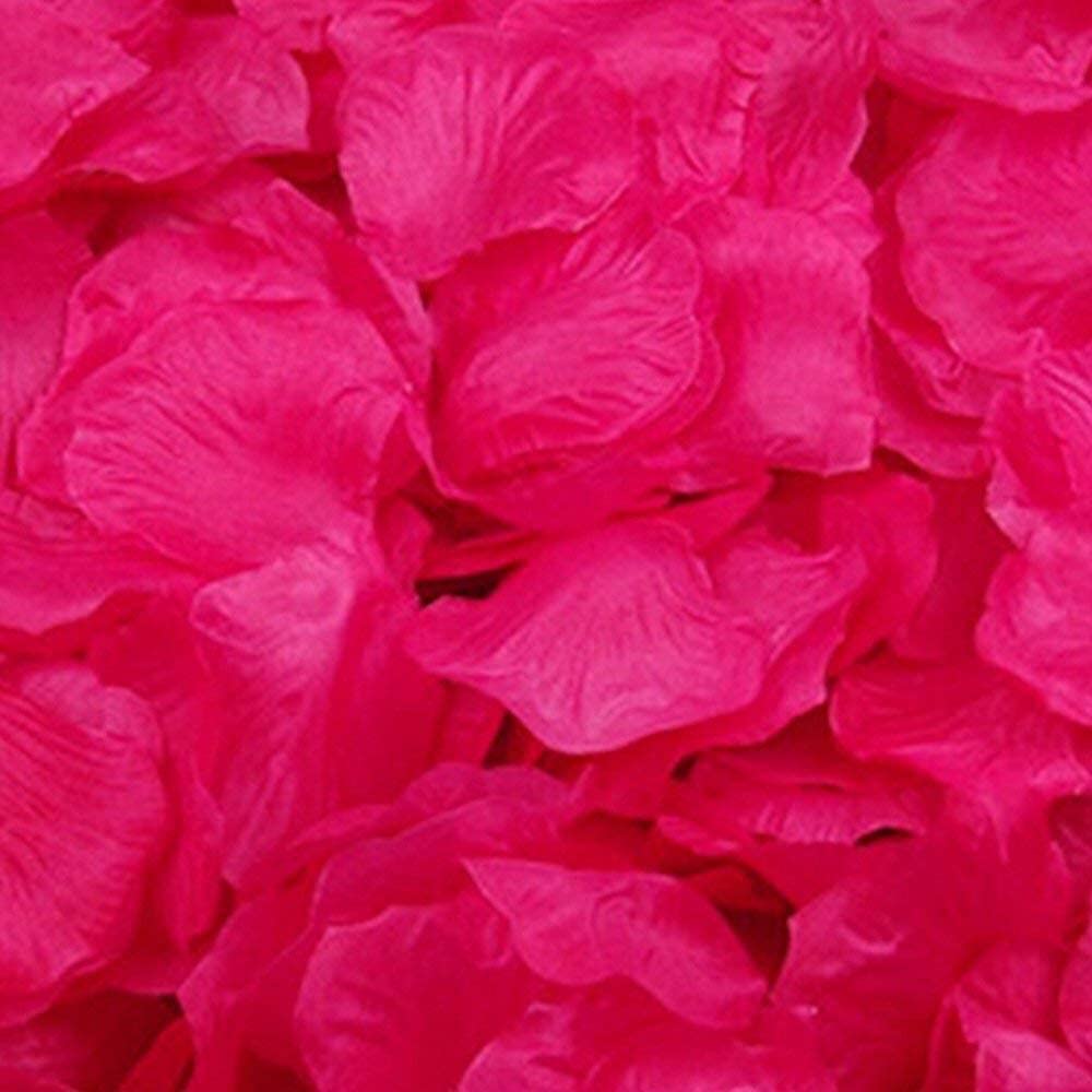 Rose Petals Flower Artificial Roses Flower Silk Flora Petal Favor For Wedding Party 200Pcs Fuchsie