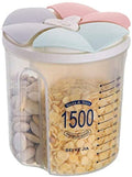 ELECDON Compartment Storage Tank, ELECDON Airtight Food Storage Container BPA Free Plastic Cereal Dispenser With Lids And Compartments For Grain, Sugar, Flour, Rice, Nuts, Snacks (1500 ML)